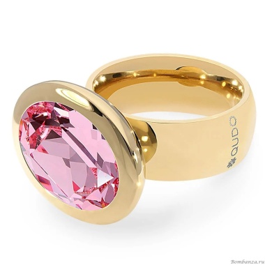 Кольцо Qudo, TIVOLA big G light rose  19 мм, 632111/19 R/G